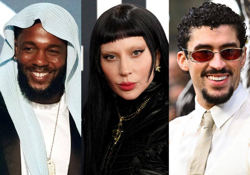 Kendrick Lamar, left, Lady Gaga e Bad Bunny.foram os destaques do Grammy 2026 - Foto: reprodução