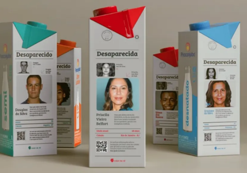 A Piracanjuba utiliza foto de pessoas desaparecidas em caixas de leite para ajudar na localização - Foto: divulgação