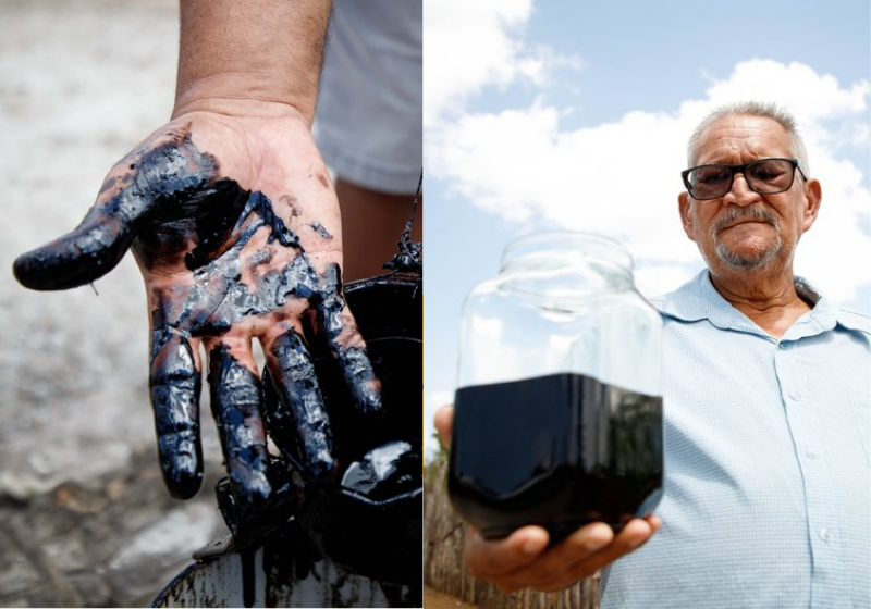 Um agricultor buscava água no quintal de casa e acabou encontrando um possível poço de petróleo - Foto: IFCE