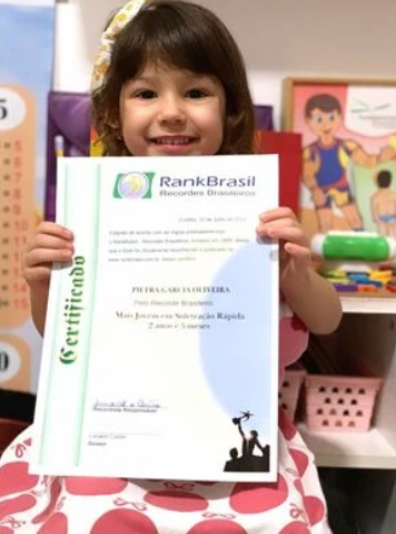 A menuna também bateu recorde nacional de soletração - Foto: arquivo pessoal