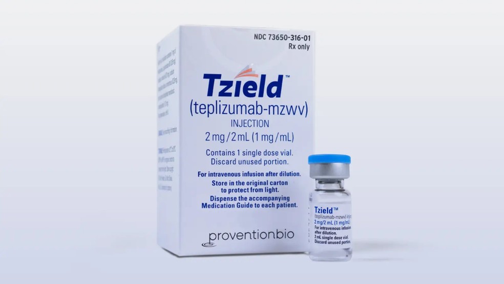O medicamento Tzield ® (teplizumabe) é indicado para retardar o início do diabetes tipo 1. — Foto: Provention Bio