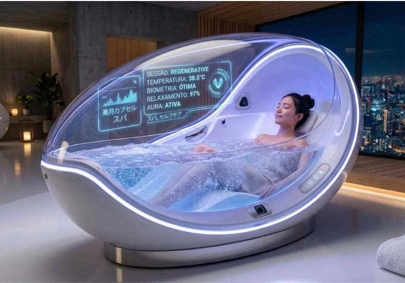 O Japão criou uma máquina de banho inteligente, que funciona por IA - Foto: divulgação