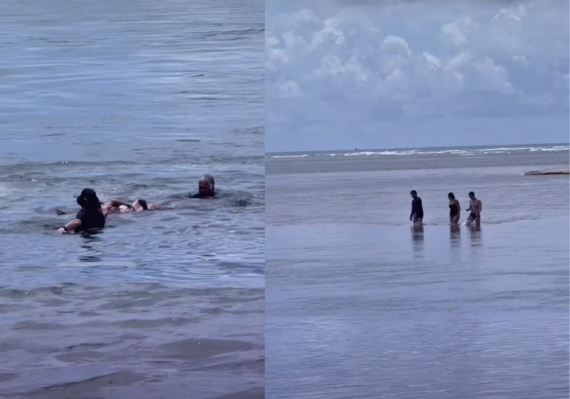 O bombeiro salvou 4 pessoas de afogamento em menos de 10 minutos! Um verdadeiro herói - Foto: redes sociais