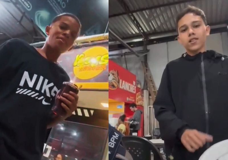 Davi e Miguel, os garotos que encontraram a carteira cheia de dinheiro e entregaram ao policial, no Rio de Janeiro. - Fotos: reprodução/Instagram