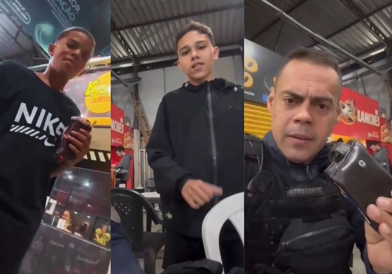 O Davi (esq) e o Miguel são os garotos que encontraram a carteira cheia de dinheiro e entregaram ao sargento Martins, no Rio de Janeiro, no último fim de semana. - Foto: reprodução/Instagram