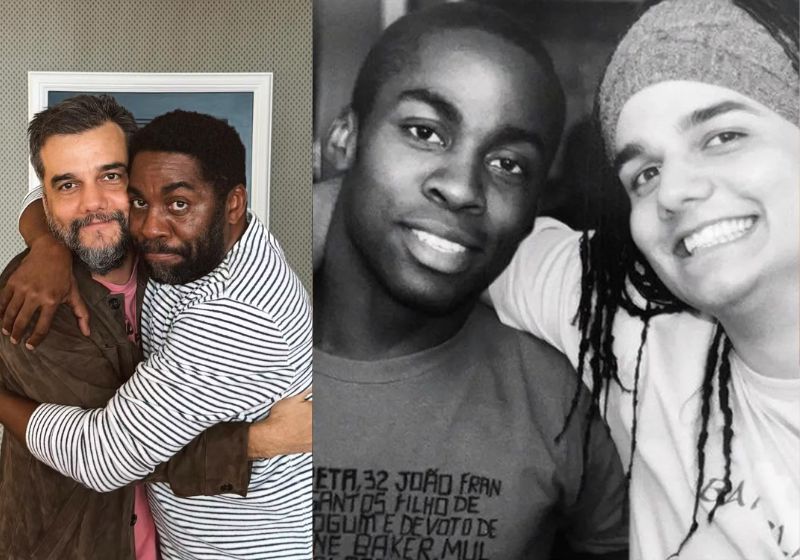 O ator Wagner Moura escolheu levar Lázaro Ramos com ele na premiação do Oscar por que são amigos desde a juventude, compadres e se admiram como atores. - Fotos: redes sociais