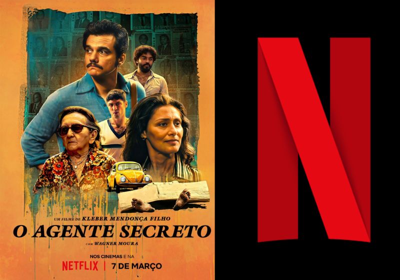 A Netflix confirmou em post no X que a exibição de O Agente Secreto começa neste sábado, 7, para assinantes da plataforma. - Foto: reprodução/X/divulgação