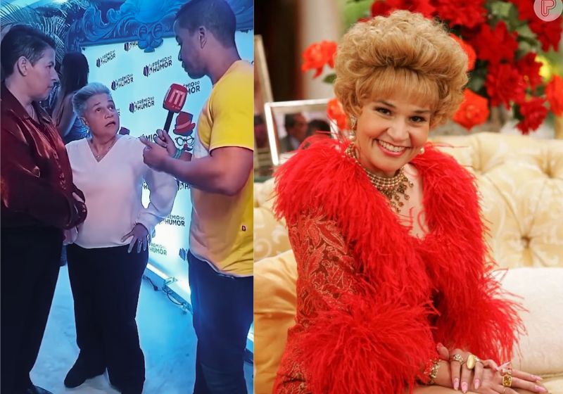 A atriz Cláudia Rodrigues luta contra a esclerose múltipla há mais de 25 anos e apareceu de pé numa premiação no Rio, sem cadeira de rodas. Ela brilhou como Ofélia na Zorra total nos anos 2000. - Fotos: reprodução Metrópoles/TVGlobo