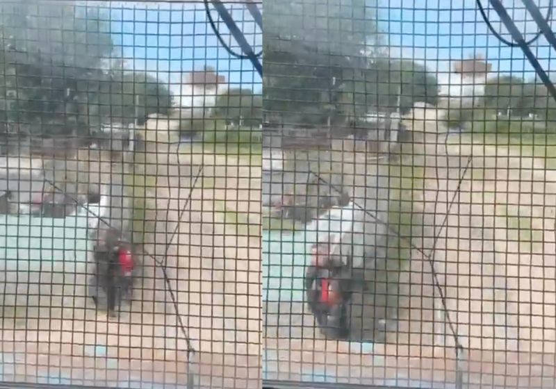 O vídeo gravado pela câmera de segurança do trem mostra o momento em que o policial Pablo puxa a criança antes de o trem passar em Córdoba.- Fotos: reprodução/Polícia de Córdoba