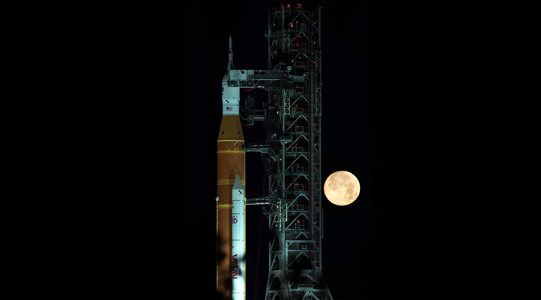 O foguete da missão Artemis 2 da Nasa levará 4 astronautas à Lua nesta quinta 1º de abril. - Foto: Nasa