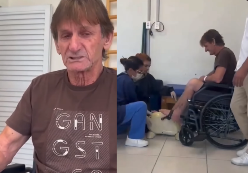 Dois dias após receber a dose de polilaminina, seu João conseguiu os primeiros movimentos e se emociona com a conquista - Foro: redes sociais