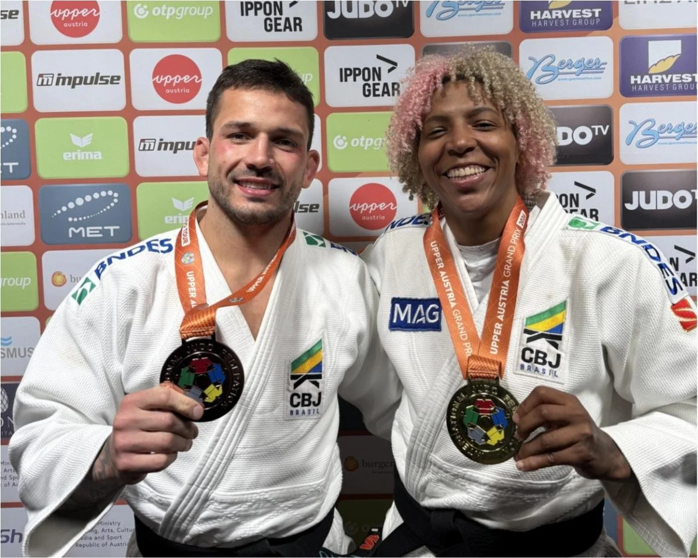 Daniel Cargnin e Rafaela Silva conquistaram medalhas no Grand Prix da Áustria de Judô. - Foto: Maicon Maia/CBJ/Divulgação