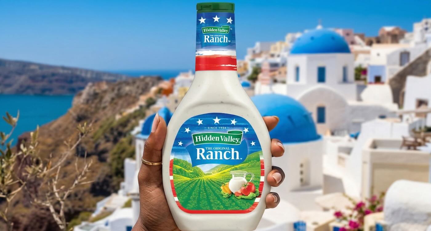A marca Ranch comemora os 250 anos da independência dos EUA levando infuenciadores à Europa para testar molhos da empresas em comidas locais. - Foto: Hidden Valley Ranch