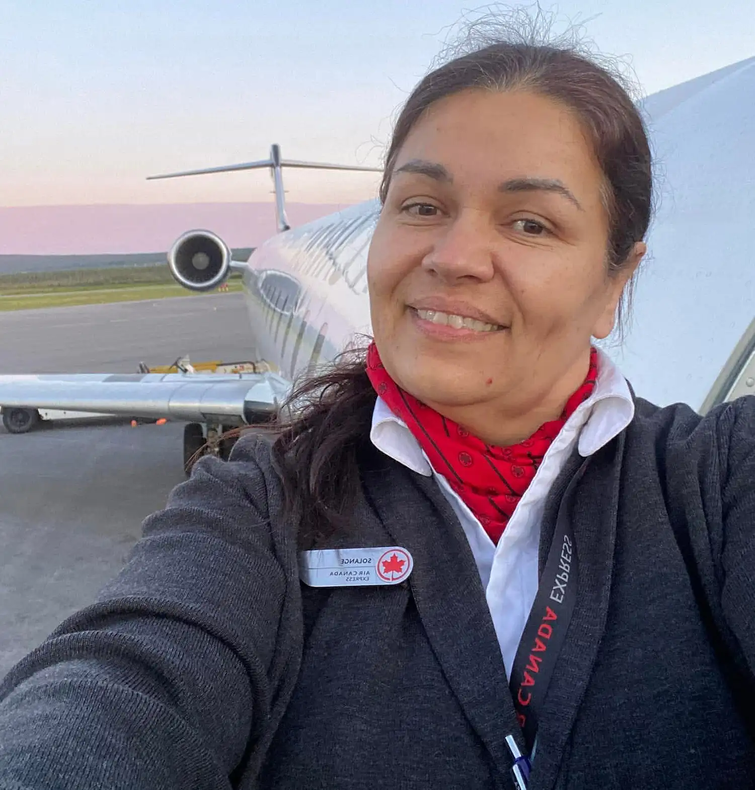 Solange estavaa sentada em uma poltrona logo atrás da cabine do piloto - Foto: arquivo pessoal