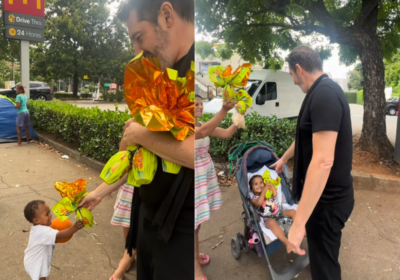 A Cacau Show distribuiu 1 milhão de ovos para crianças em situação de rua nesta Páscoa - Foto: redes sociais