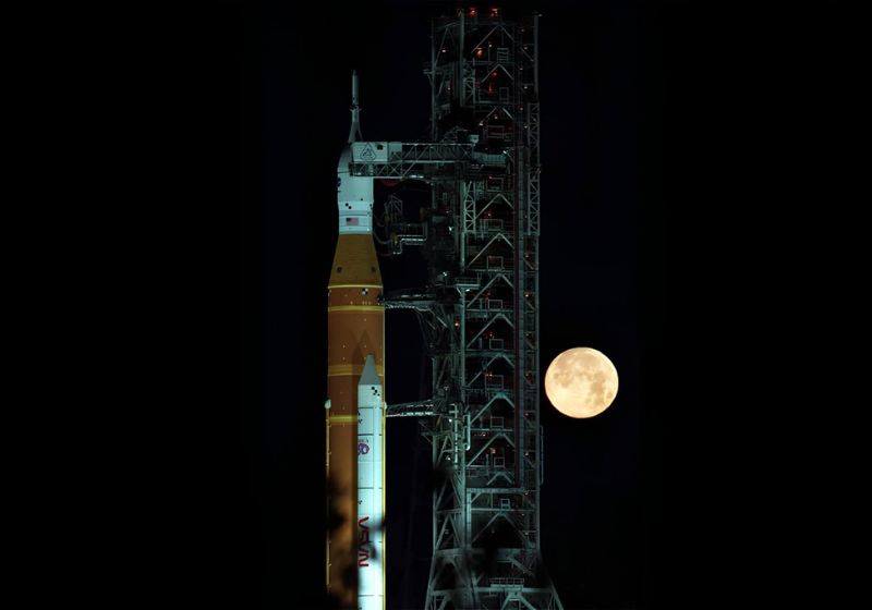 O foguete da missão Artemis II da Nasa levará 4 astronautas à Lua nesta quinta 1º de abril. – Foto: Nasa