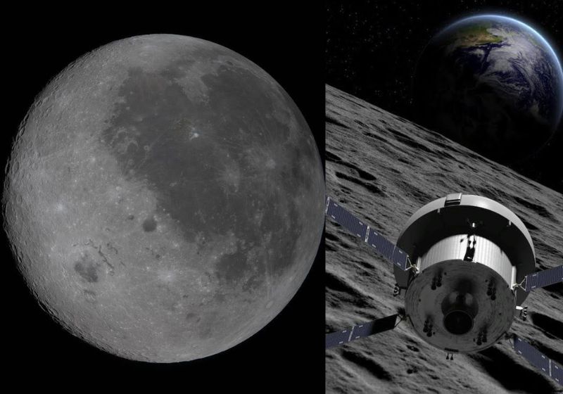 O lado oculto da Lua é mais montanhoso, acidentado e tem a crosta mais espessa. A missão Artemis II também flagrou um eclipse solar total. - Fotos: Nasa
