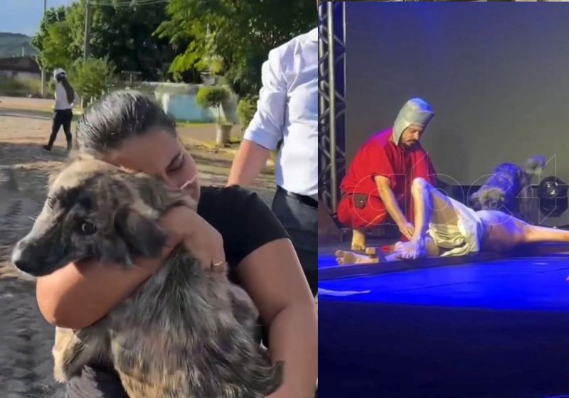 A Princesa com a verdadeira tutora. A família do idoso que pegou erroneamente a cachorrinha que defendeu Jesus revelou que fez isso porque o o homem está muito doente. - Fotos: reprodução/ABC+