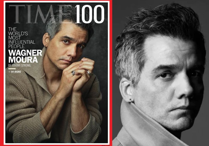 A revista Time colocou Wagner Moura na capa da publicação dos 100 mais influentes do mundo e contou a vida do ator brasileiro. - Fotos: reprodução/Time