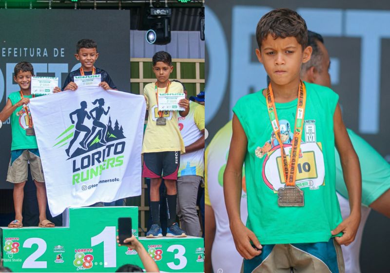 Mesmo sem tênis, o pequeno Levi conquistou o pódio. - Fotos: @pelota.studio