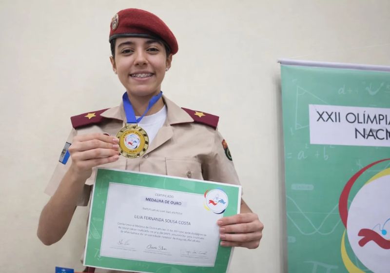 Lília, de 14 anos é de Alagoas e será uma das 4 alunas a representar o Brasil na (PAGMO) 2026, na Colômbia, a maior olimpíada de matemática das Américas. - Foto: arquivo pessoal