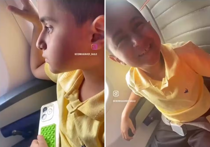 O piloto homenageou o menino, que voltava para casa curado da leucemia depois de um transplante de medula - Foto: redes sociais