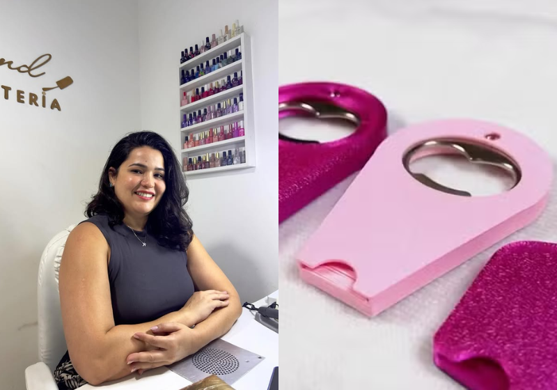 Manicure cria abridor de latinhas para não danificar unhas de clientes e faz sucesso de vendas — Foto: Reprodução