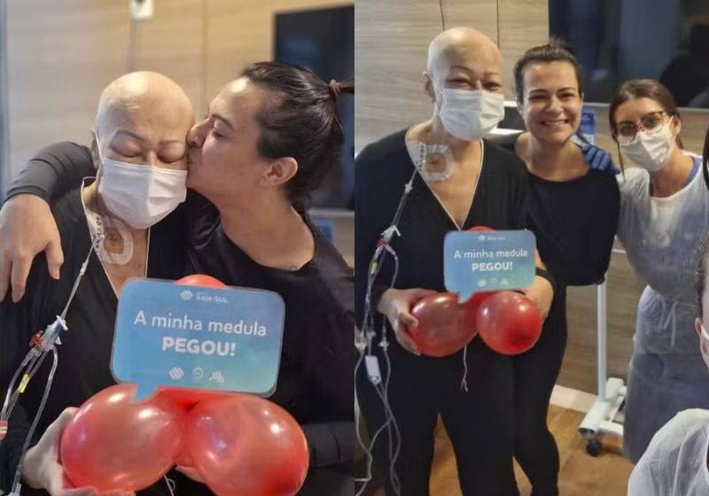 Natália é o nome da filha caçula que doou medula óssea e salvou a vida da mãe, Cláudia Pires em SC. Hoje a família comemora a vida - Fotos: Arquivo pessoal/ Natália Pires