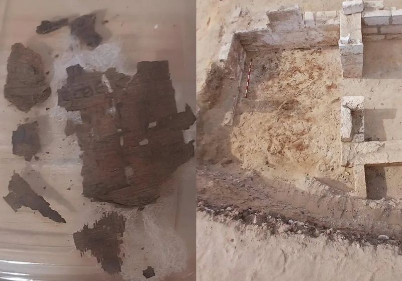 Os arqueólogos encontraram um trecho de Ilíada, de Homero, em uma múmia de 1600 anos atrás, no sul do Cairo, no Egito. - Foto: Ministério de Turismo e Antiguidades do Egito