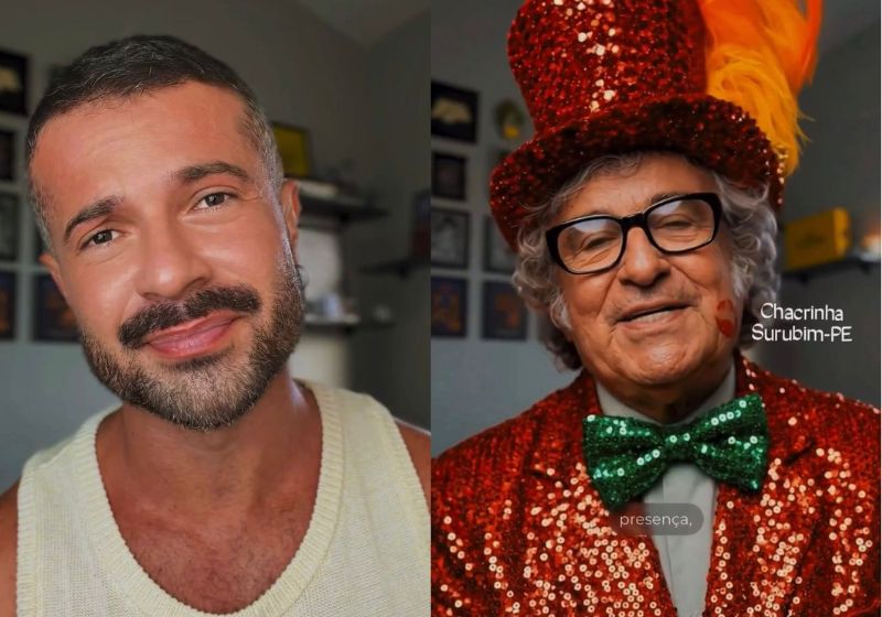 O vídeo "O pior do Nordeste é o nordestino", mostra com muita ironia ícones brasileiros que nasceram lá, como Chacrinha e Paulo Freire. - Fotos: reprodução/ Instagram/ @tallysonmoura