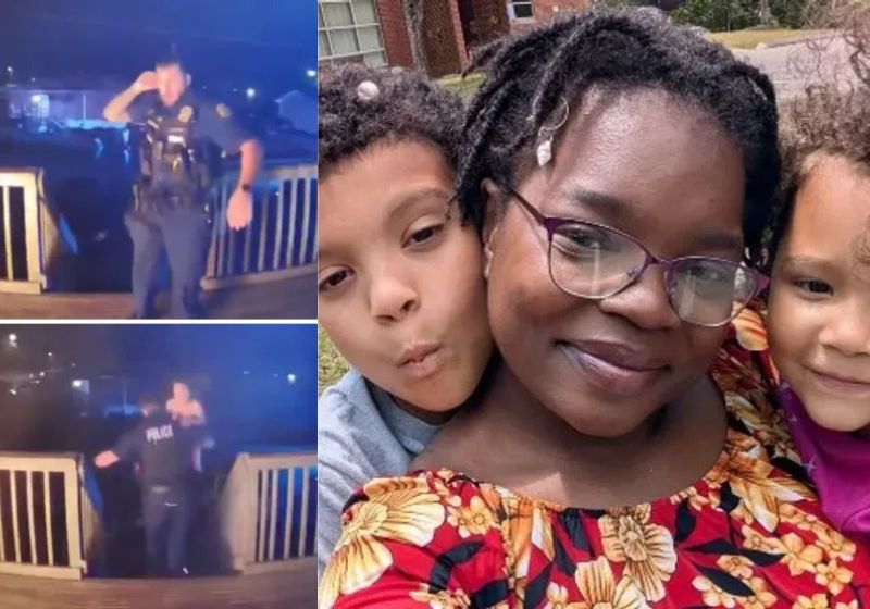 A mãe agradeceu ao policial herói que salvou a família dela do incêndio na casa onde moravam no Tennessee (EUA). As cenas foram gravadas pela câmera corporal. - Fotos: reprodução/ News2ABC