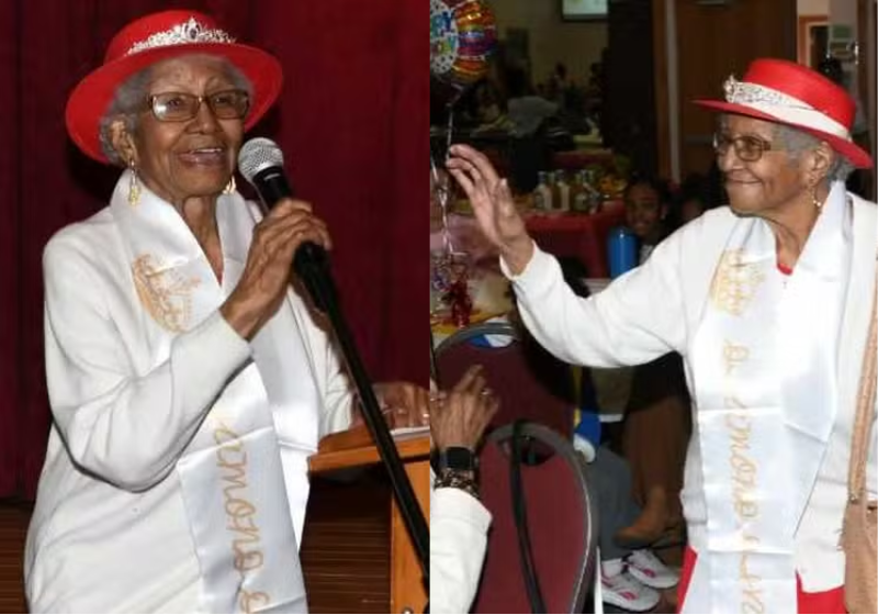 A idosa dirige, faz ginástica e mantém uma vida cheia de vida aos 108 anos. Um exemplo! - Foto: arquivo pessoal