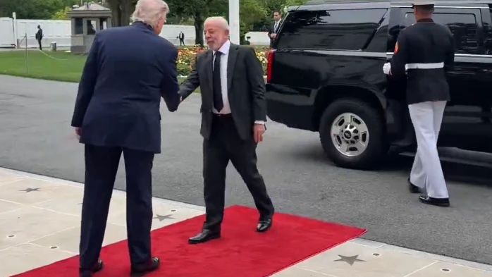 Lula foi recebido com tapete vermelho pelo presidente dos EUA Donald Trump - Foto: Casa Branca