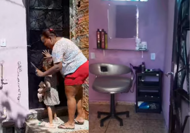 A mulher inaugurou o salão dela, mesmo muito simples. Juliana mostrou que é importante nunca desistir - Foto: reprodução Instagram @juliana.moura33312