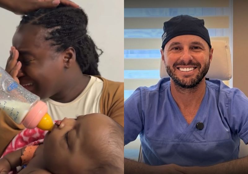 Guilherme Henrique Raulino Brasil é o nome do dentista brasileiro que fez cirurgia para um bebê de Angola conseguir voltar a mamar. - Fotos: reprodução / Instagram / @raulinobrasil