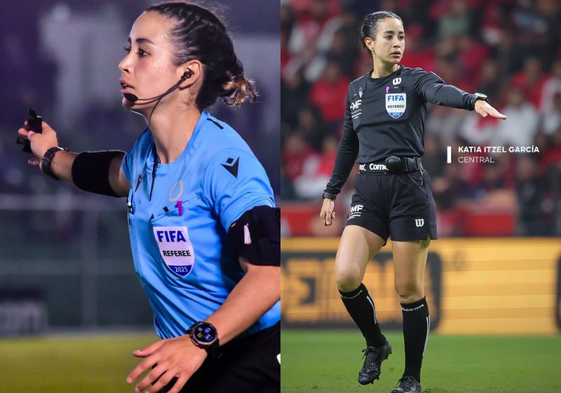 Katia Itzel García entrou para a história como a primeira árbitra latino-americana apitar comandar uma partida masculina de Copa do Mundo. - Fotos: El País/IFFHS