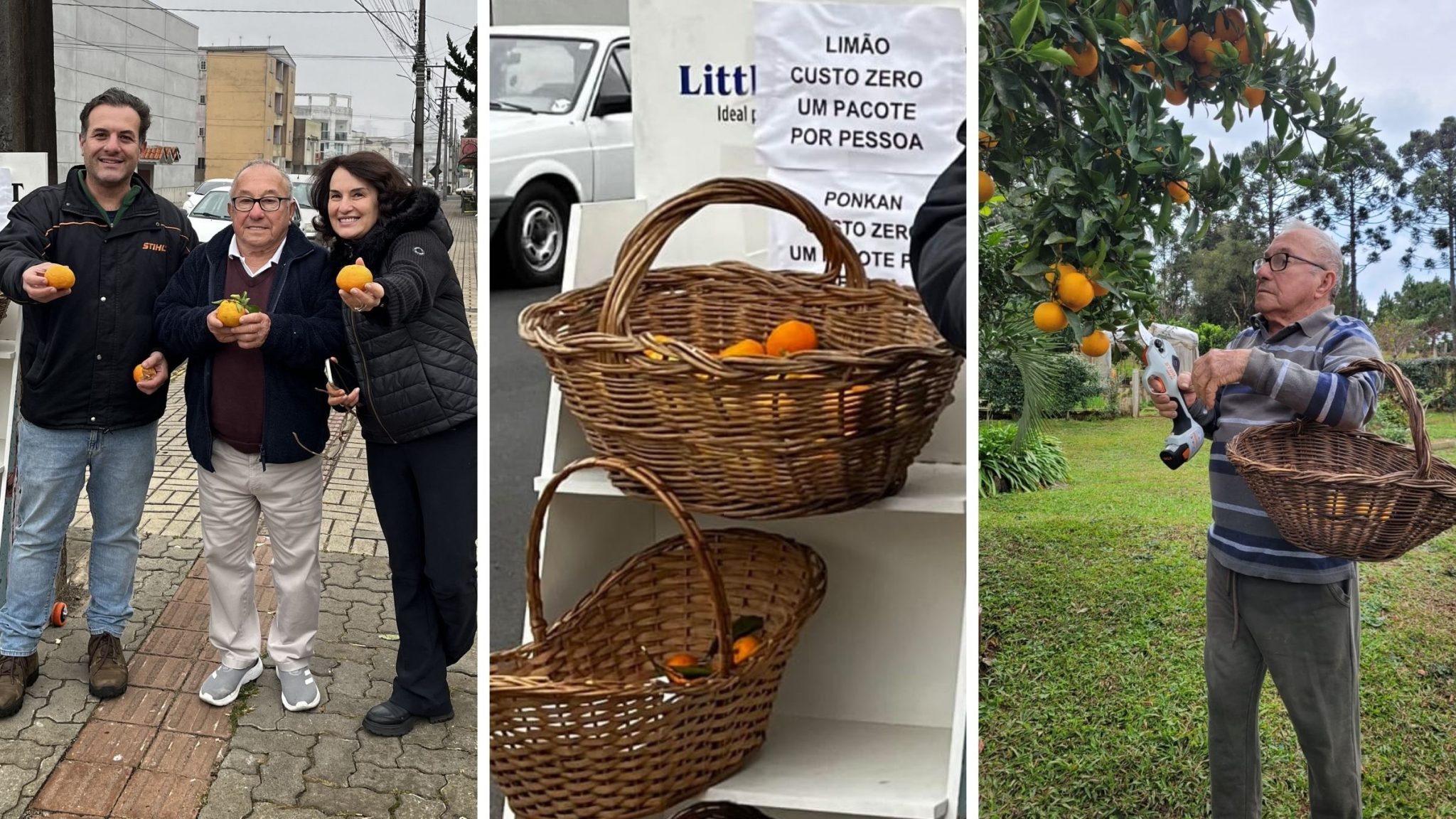 Esse agricultor doa alimentos na praça para ver as pessoas mais felizes. - Fotos: arquivo pessoal/NDmais