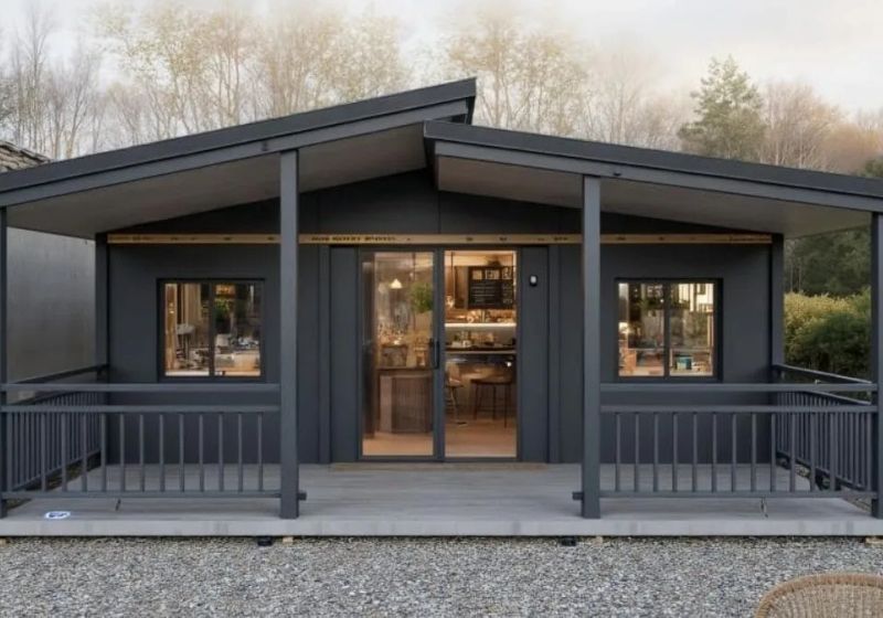 A casa pré-fabricada que fica pronta em 10 minutos vem em módulos e está sendo vendida na Amazon por cerca de R$ 60 mil. - Foto: reprodução/ Amazon