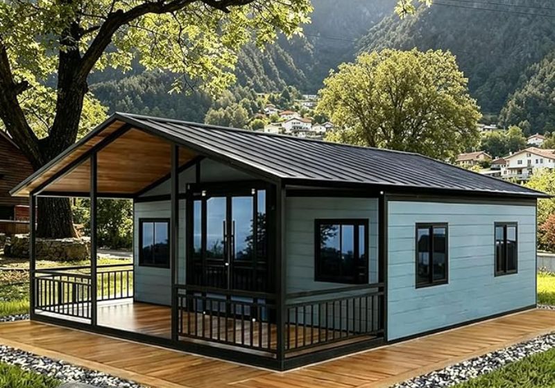 Um dos modelos da casa pré-fabricada que fica pronta em 10 minutos. Ela vem em módulos e está sendo vendida por R$ 60 mil. - Foto: reprodução/ Amazon