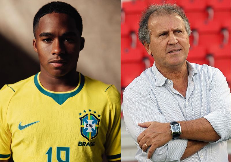 Zico disse que Endrick um jogador decisivo mais decisivo que Neymar e que pode ser um dos grandes nomes dessa seleção pelo futebol que tem. - Fotos: reprodução/ Instagram / @endrick / arquivo