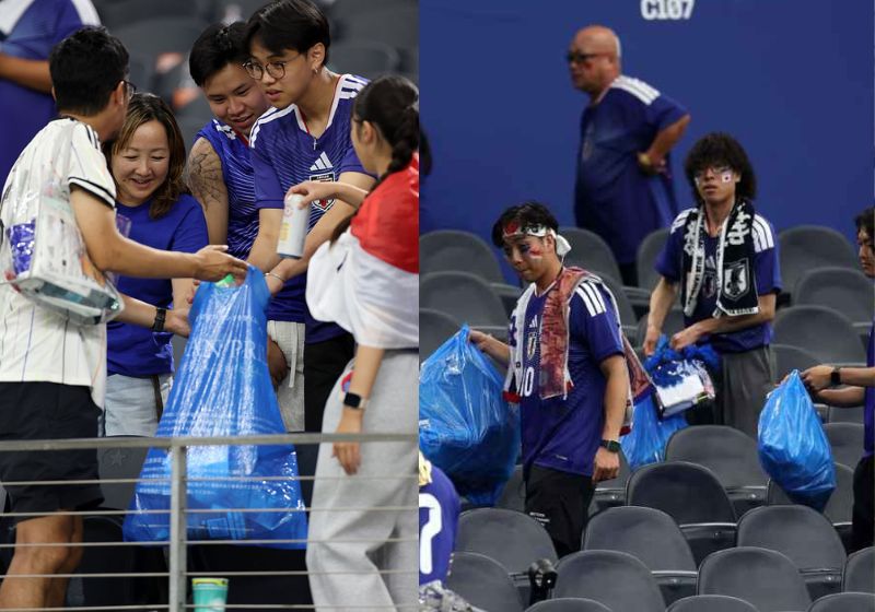 Japoneses recolhem lixo no estádio da Copa e repetem exemplo de educação; vídeo