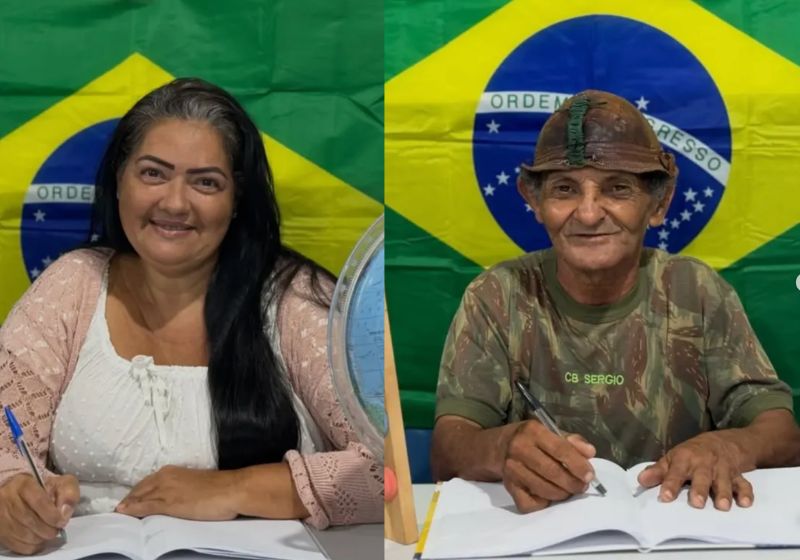 O sorriso dos alunos idosos do EJA João Alfredo (PE) ao tirar a primeira foto escolar da vida deles mostra a realização de um sonho adiado por décadas. - Fotos: Secr.Educ.João Alfredo