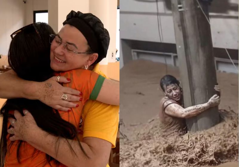 Edna é o nome da mulher vencedora, que sobreviveu à enxurrada agarrada a um poste e 100 dias depois reabriu o restaurante da família em Ubá (MG). - Fotos: Rodrigo Souza/ TV Integração/ arquivo