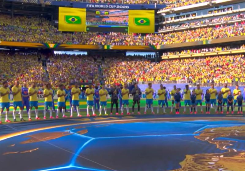 O jornal The New York time elegeu o Hino Nacional Brasileiro mais bonito da Copa do Mundo. Deu nota 9 e disse: "emocionante e grandioso". - Foto: reprodução/ Youtube