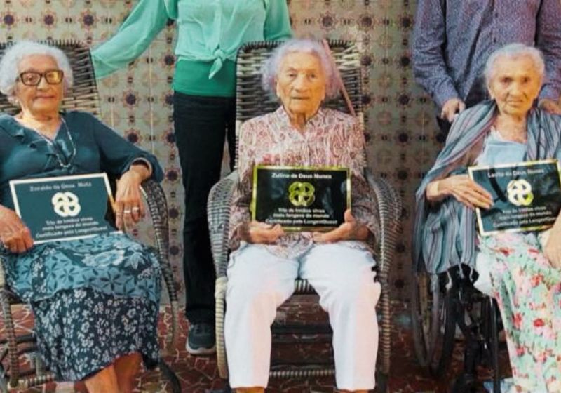 Levita, Zoraide e Zulina nasceram em Sergipe, construíram a vida no Rio e receberam o título de trio de irmãs vivas mais velhas do mundo. - Foto: Reuters