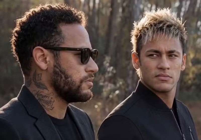 Vídeo criado com IA pelo perfil @nerdsoul.ai imagina um encontro entre Neymar e sua versão criança. Já ultrapassou 27 milhões de visualizações. - Foto: Reprodução/@nerdsoul.ai