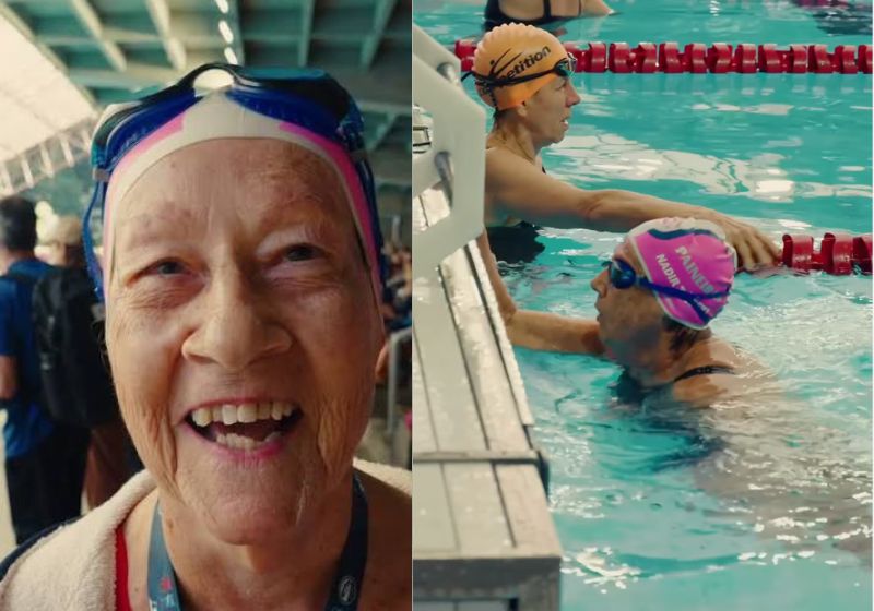 A idosa Nadir Taubert, de 93 anos, bate recorde na natação em São Paulo. Ela superou a marca histórica de Maria Lenk. - Fotos: reprodução/ Instagram/ @bia.nantes