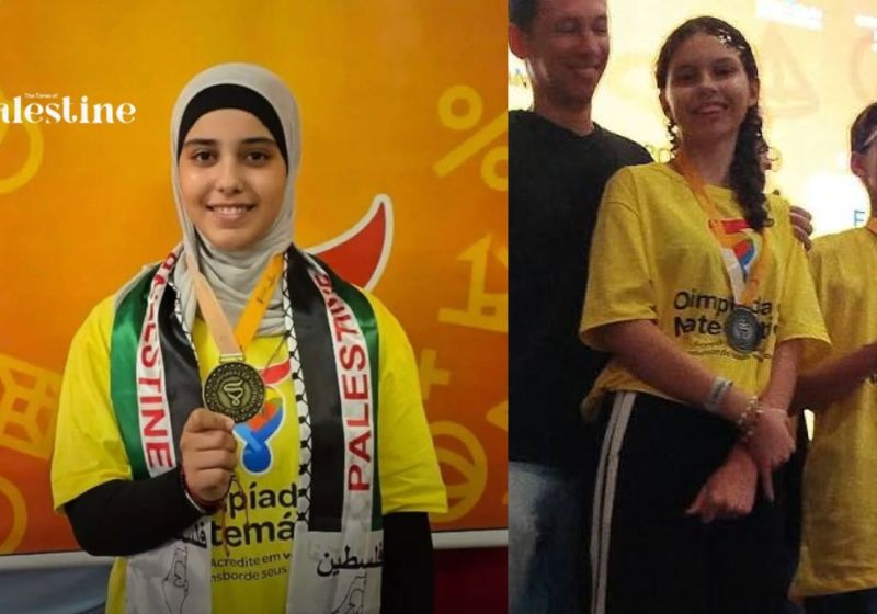 Tala, a menina palestina sobrevivente da guerra em Gaza é ouro na Olimpíada de Matemática em SP, após fugir do conflito e recomeçar no Brasil - Fotos: reprodução/ Instagram/ paltimesnews/ pbiportugues