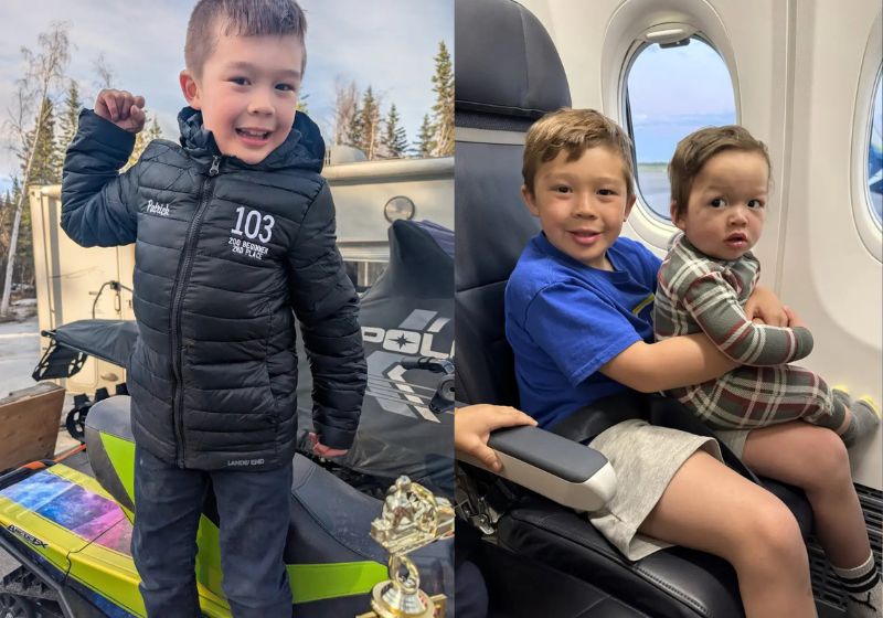 O menino Patrick salva o irmãozinho de 1 ano, Liam, que se afogava na piscina de casa e pela rapidez e coragem vai ser condecorado pela polícia dos Estados Unidos. - Fotos: Gabinete do Xerife do Condado de Johnson