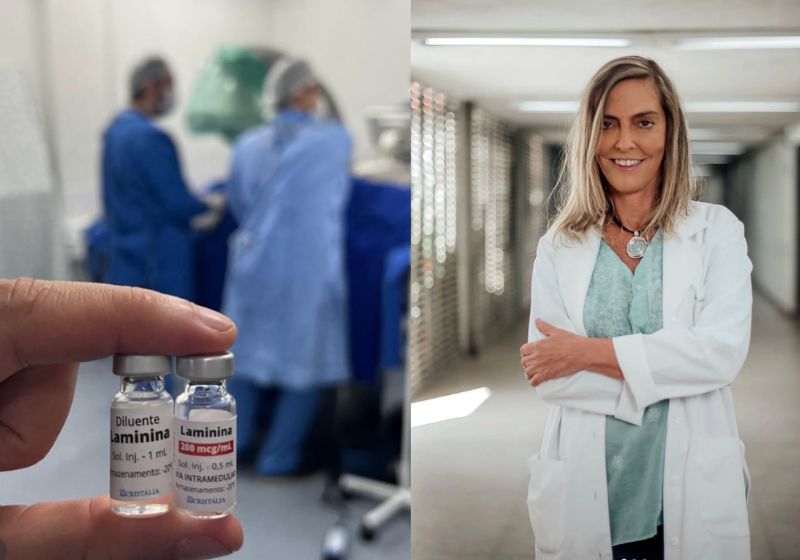 A Polilaminina, da Dra. Tatiana Sampaio, chega à marca de 100 pacientes que receberam a dose no Brasil. Todos analisados em 6 meses tiveram melhora de lesão medular. - Fotos: reprodução/ Instagram/ @mitter11